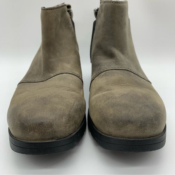Sorel Emelie Chelsea Waterproof Leather Boots In Quarry Olive/Grey Sz 6.5 Winter - Picture 6 of 11
